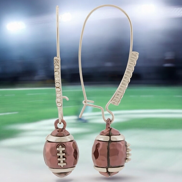 Betsey Johnson Jewelry - NEW Betsey Johnson Football Hook Earrings NWT